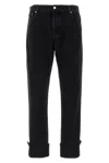Gucci Men Web Turn-up Slim-fit Jeans In Black