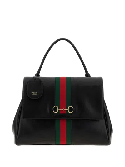 Gucci Paparazzo Large Leather Handbag In Black