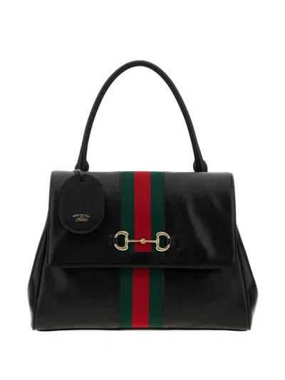 Gucci Paparazzo Medium Leather Handbag In Black