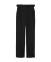 Gucci Paperbag-waist Straight-leg Wool Trousers In Black