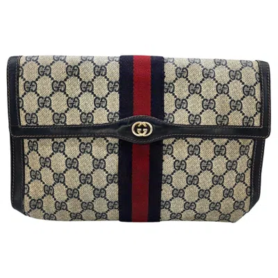 Pre-owned Gucci Parfums Vintage 70's Gg Clutch Bag In Black