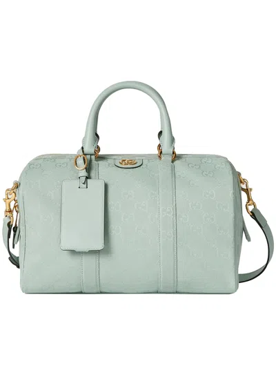 Gucci Pastel Light Blue Canvas Medium Ophidia Handbag In Green