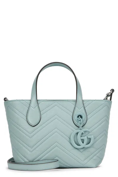 Gucci Pastel Light Blue Leather Small Gg Marmont Handbag