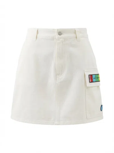 Gucci Patch Mini Skirt In White