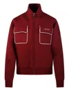 Gucci Patch-pocket Zip-up Jacket In Red