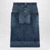 Gucci Patchwork Blue Skirt In Denim Women