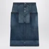 Gucci Patchwork Blue Skirt In Denim Women In Blue