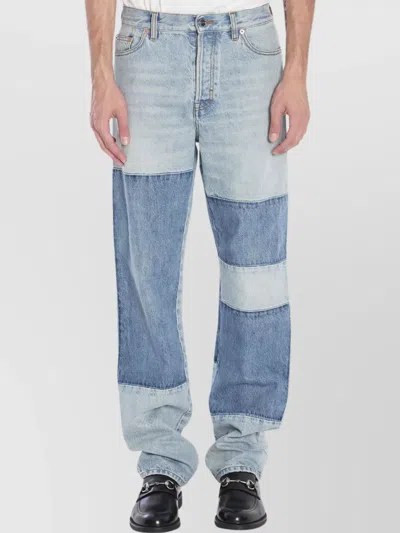 GUCCI PATCHWORK DENIM TROUSERS CONTRAST INSERTS