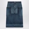 Gucci Patchwork Blue Skirt In Denim Women In Blue