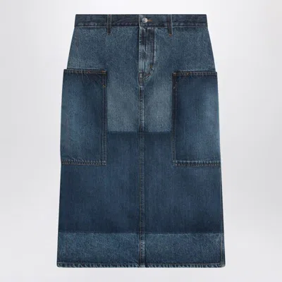 Gucci Patchwork Blue Skirt In Denim Women