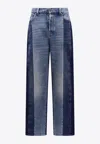 Gucci Patchwork Straight-leg Jeans In Blue