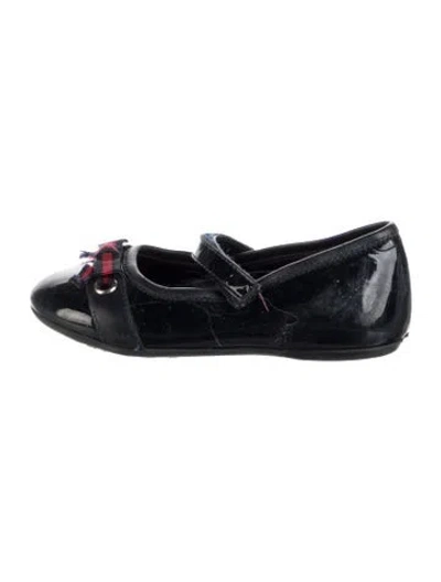 Pre-owned Gucci Kids' Patent Leather Ballet Flats In Blue