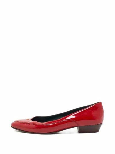 Pre-owned Gucci Patent Leather Ballet Flats In Red