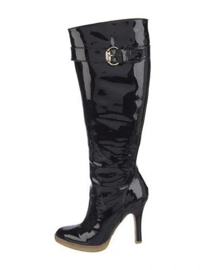 Pre-owned Gucci Patent Leather Boots In Black