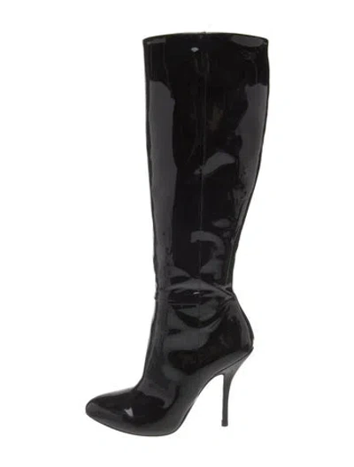 Pre-owned Gucci Patent Leather Boots In Black