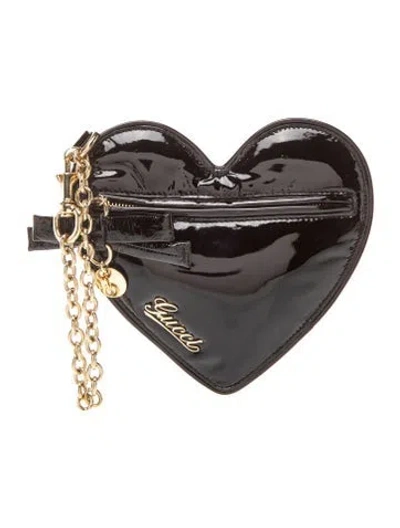 Pre-owned Gucci Patent Leather Clutch In Black