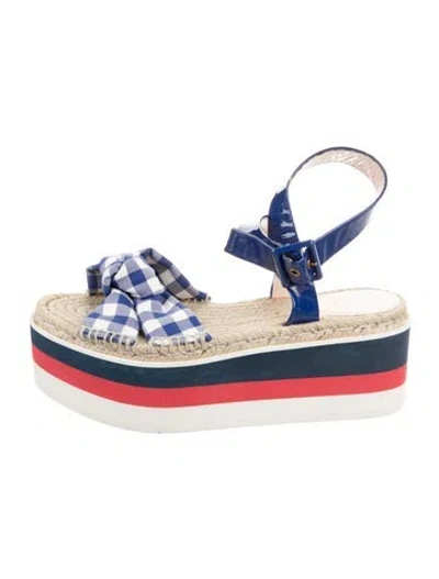 Pre-owned Gucci Patent Leather Colorblock Pattern Espadrilles