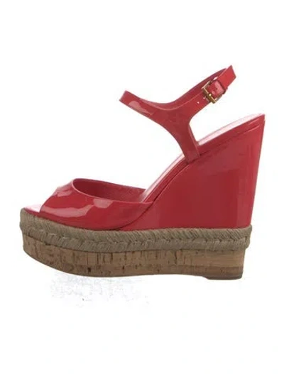 Pre-owned Gucci Patent Leather Espadrilles In Pink