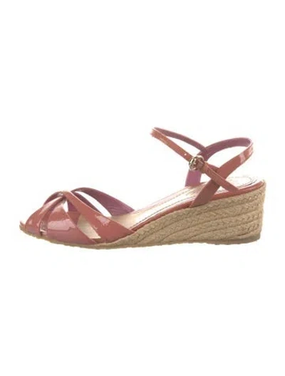 Pre-owned Gucci Patent Leather Espadrilles In Red