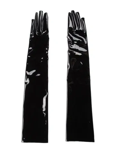 Pre-owned Gucci Patent Leather Gloves In Black