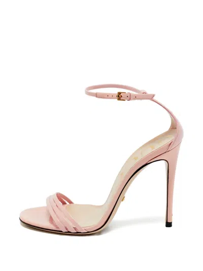 Pre-owned Gucci Patent-leather Heeled Sandals In Pink