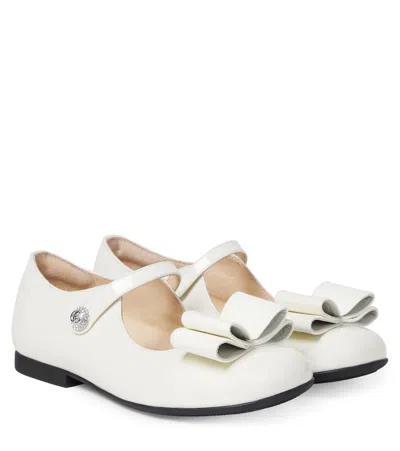 Gucci Kids' Patent Leather Mary Jane Flats In White