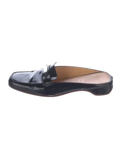 Pre-owned Gucci Patent Leather Mules In Black
