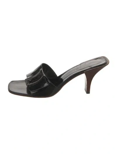Pre-owned Gucci Patent Leather Mules In Black