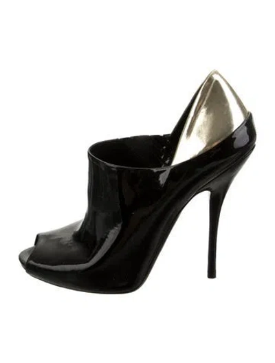 Pre-owned Gucci Patent Leather Mules In Multi