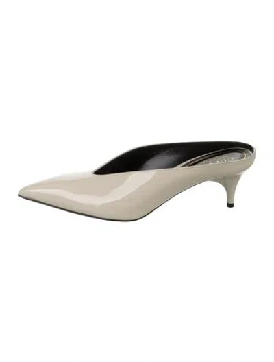 Pre-owned Gucci Patent Leather Mules In Neutrals