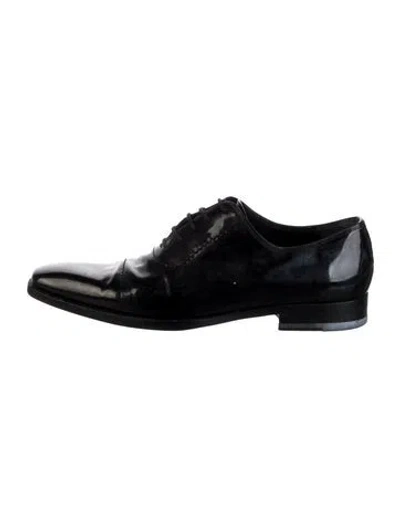 Pre-owned Gucci Patent Leather Oxfords In Black