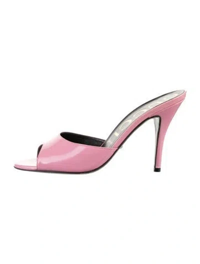 Pre-owned Gucci Patent Leather Slides In Pink