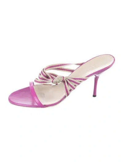 Pre-owned Gucci Patent Leather Slides In Purple