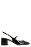 Gucci Horsebit 55 Patent Leather Slingback Pumps In Black