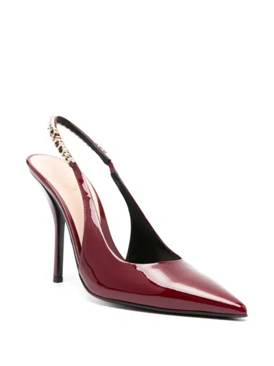Gucci Patent Leather Slingback Pumps In Red