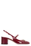 Gucci Patent Leather Slingback Pumps In Red