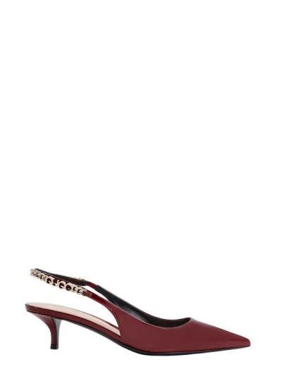 Gucci Patent Leather Slingback In Red