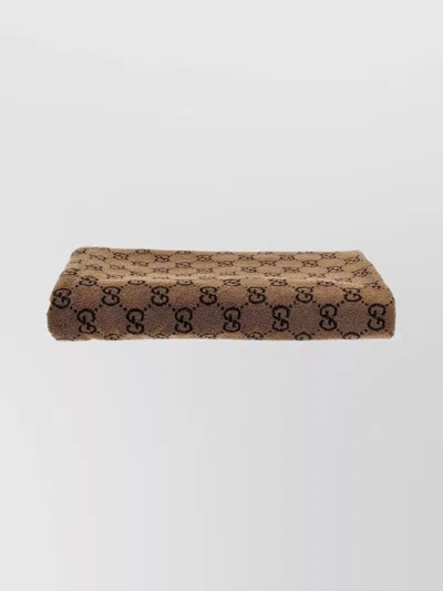 Gucci 'patrick' Jacquard Border Beach Towel Design In Blue