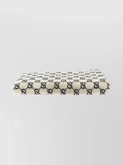Gucci 'patrick' Patterned Beach Towel With Soft Texture In Brown