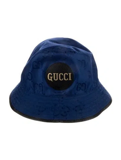 Pre-owned Gucci Pattern Bucket Hat In Blue