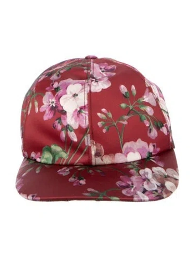 Pre-owned Gucci Pattern Bylon Baseball Cap W/tags In Red