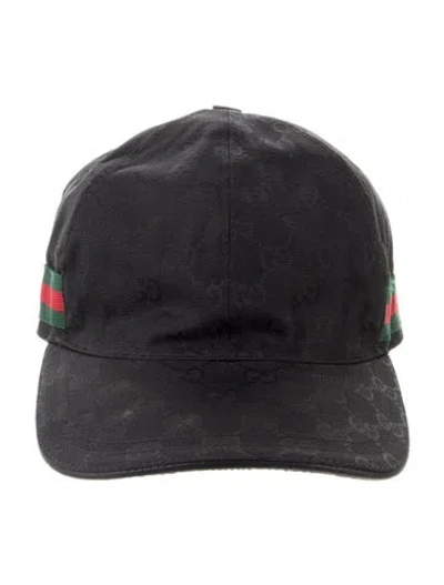 Pre-owned Gucci Pattern Print Baseball Cap In Black