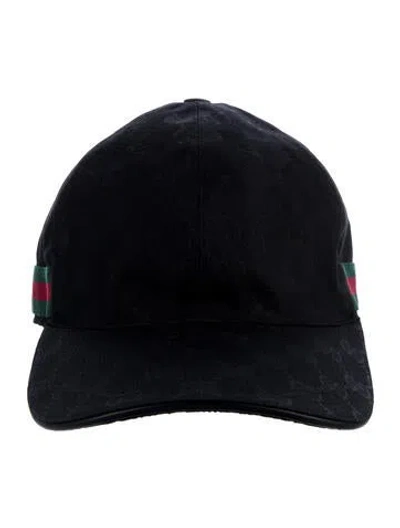 Pre-owned Gucci Pattern Print Baseball Cap In Black