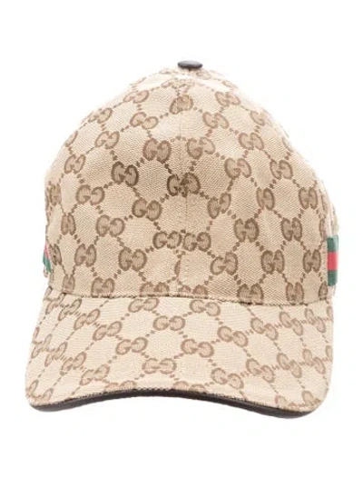 Pre-owned Gucci Pattern Print Baseball Cap In Brown