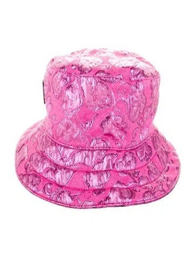 Pre-owned Gucci Pattern Print Bucket Hat W/tags In Pink