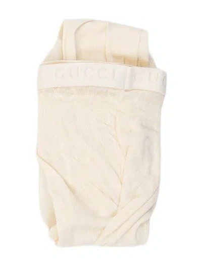 Pre-owned Gucci Pattern Print Gg Fishnet Tights W/tags In Neutral