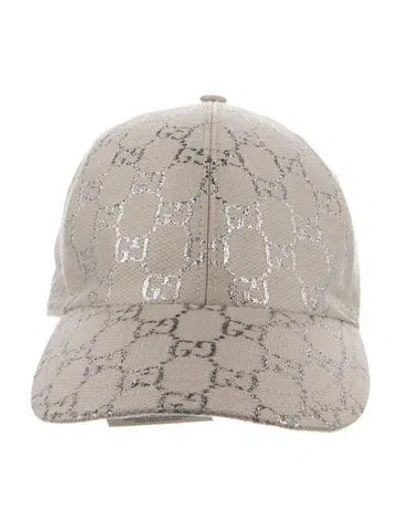 Pre-owned Gucci Pattern Print  Gg Lam Baseball Cap In Neutral