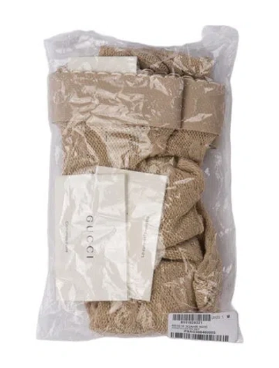 Pre-owned Gucci Pattern Print Gg Lux Fishnet Tights In Neutral