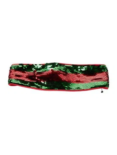 Pre-owned Gucci Pattern Print Hairband In Red