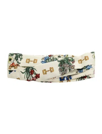Pre-owned Gucci Pattern Print Hairband W/tags In Neutrals